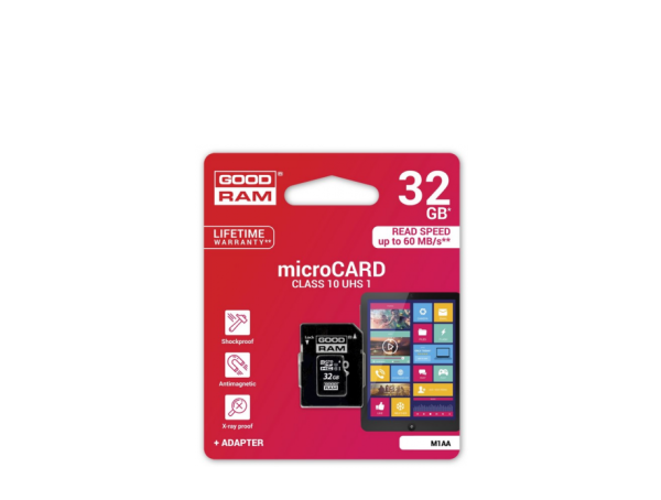 Karta micro-SD HC 32GB + adapter SD CL10 UHS-I